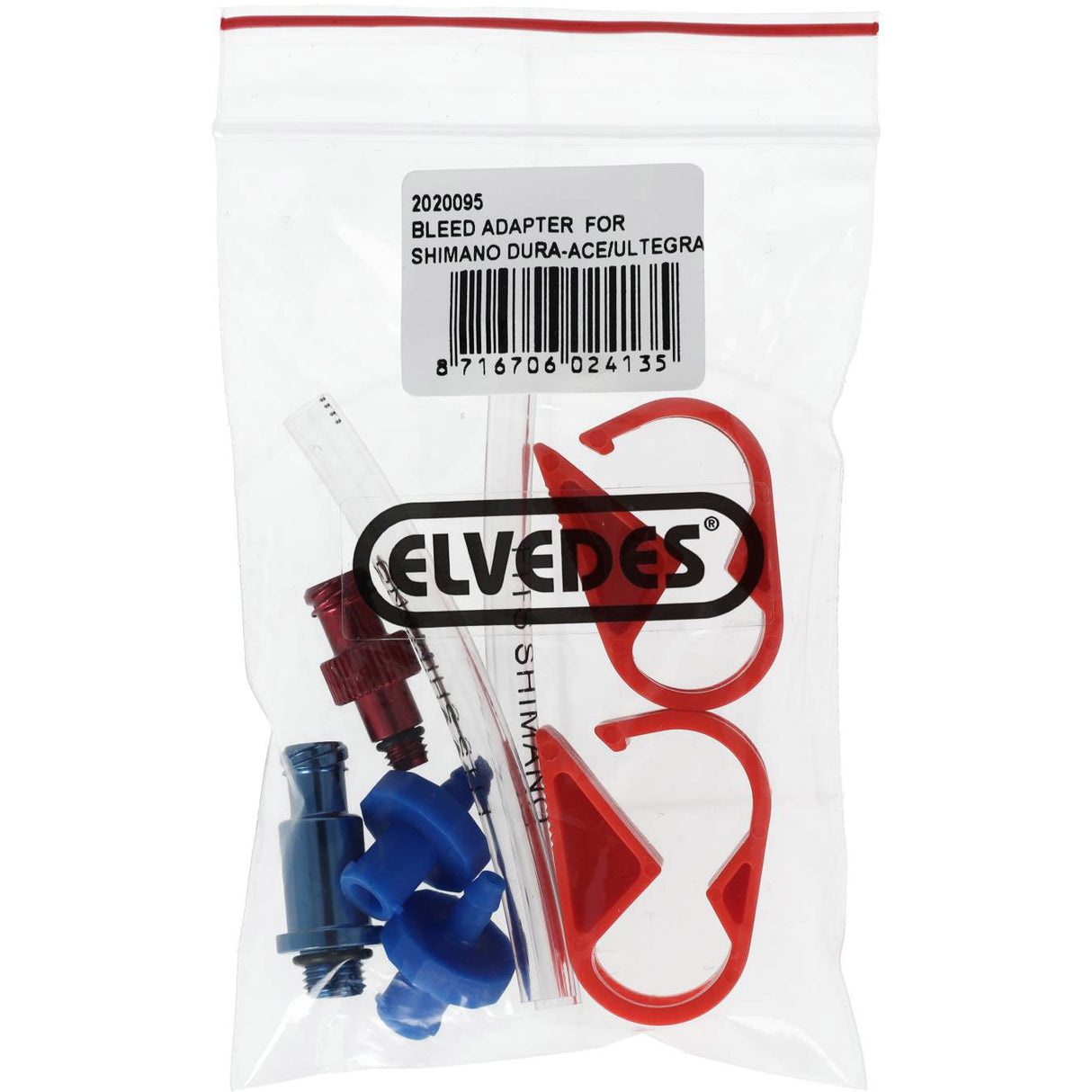 Elvedes bleed kit for bleeding Shimano hydraulic brake systems.