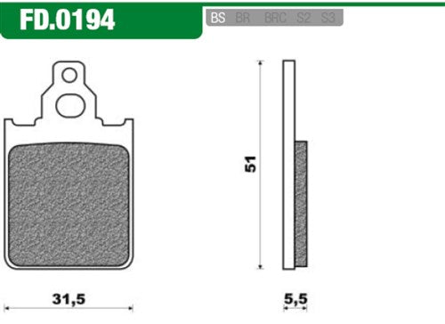 Newfren disc brake pad fd0194 quartz ital