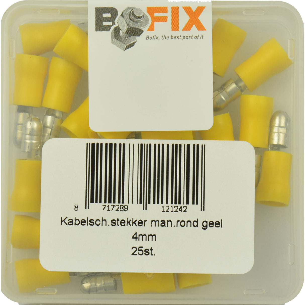 BOFIX CABLE SHOE AMP Plug Man runt 4,0 Yellow (25st)