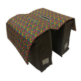 Basil Double Pannier Grey with Colourful Flowers 20L