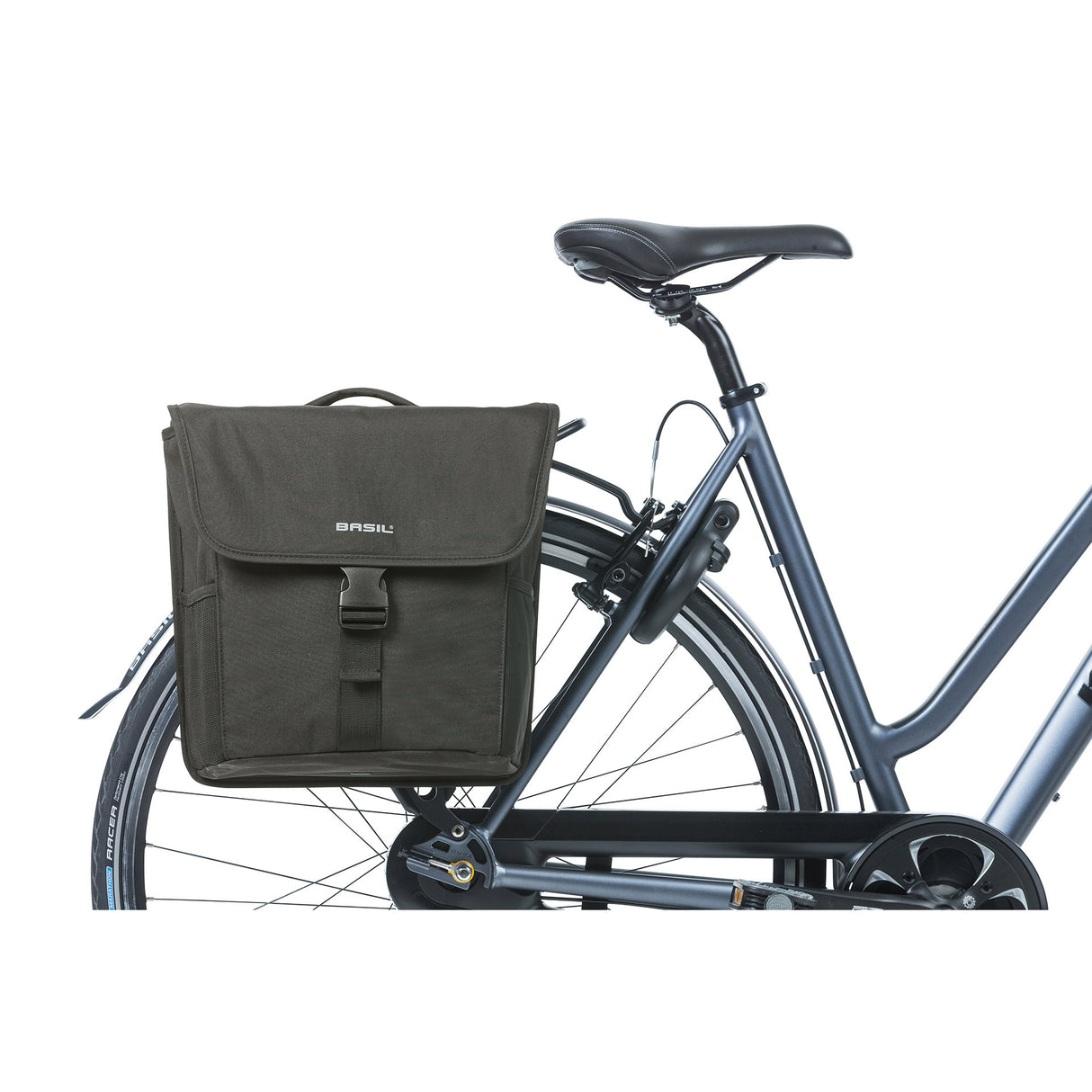 Basil Go-Double Bag Mik, sac double à vélo, noir, 32L, adapté aux transpares de transporteur de transporteurs de systèmes Mik