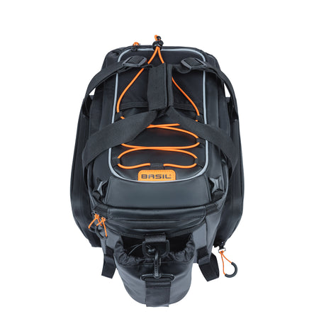 Basil Miles Xl Pro Torg Ground Torba, črna oranžna, vodoodporna, 9-36L, primerna za električna kolesa