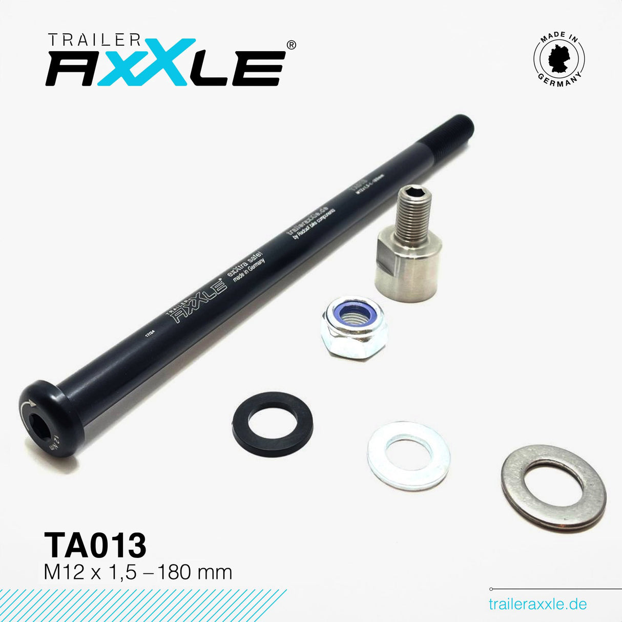 Qibbel Radoxx Plant Axle for Trailer M12x1.5 180mm