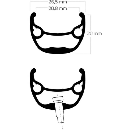 Ryde rim andra 321 28 622 36g 14g disc alu black