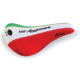 Selle Monte Grappa Saddle Canard 150 Anni. Italie en cuir rouge blanc gr.