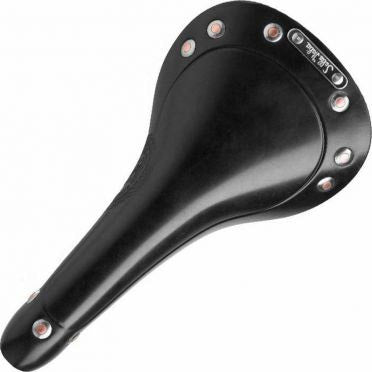 Selle Monte Grappa Italia Zadel Italia V1 Vintage Storica leder zwart AM