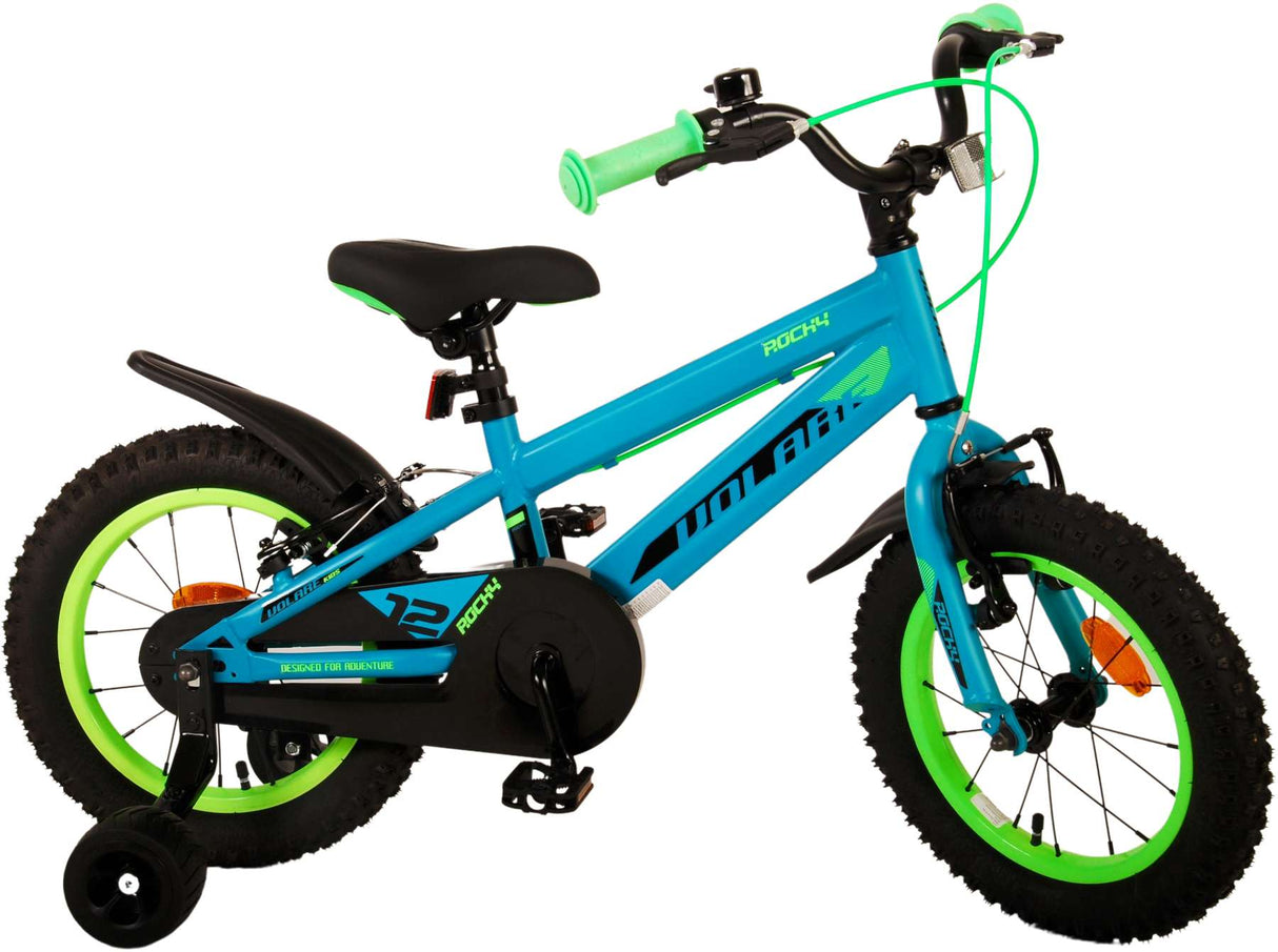 Volare Rocky Children's Bike Boys 14 pulgadas Verdes dos manos de la mano