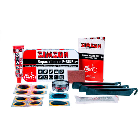 Simson Reparatiedoos E-bike aluminium rood wit 14-delig