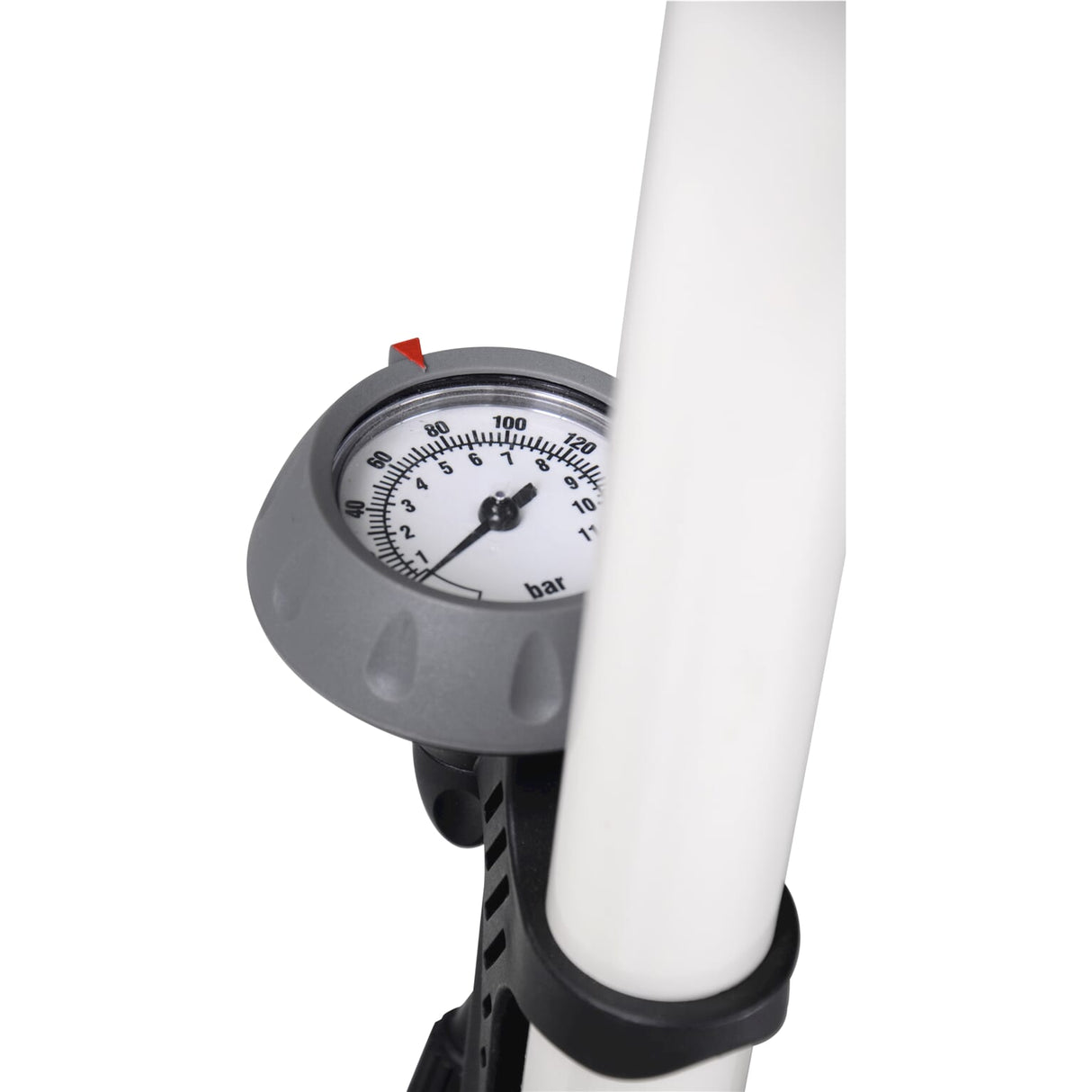 Simson sykkelpumpe med manometer stål 61 cm hvit (020601)