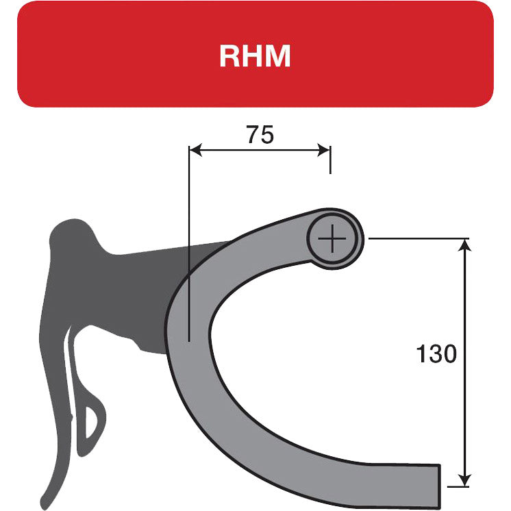 Deda handlebar zero2 dcr pob rhm-evo 46cm o.d. (42cm c-c)