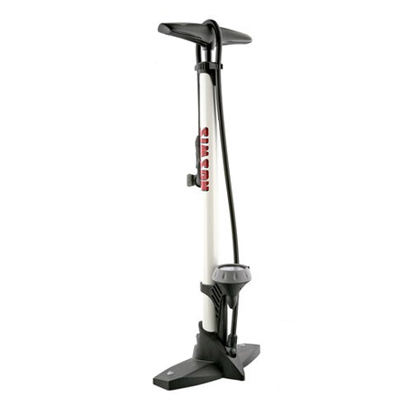 bicycle pump with pressure gauge steel 61 cm white (020601)