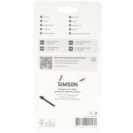 Simson koplamp aurora e-line 50r