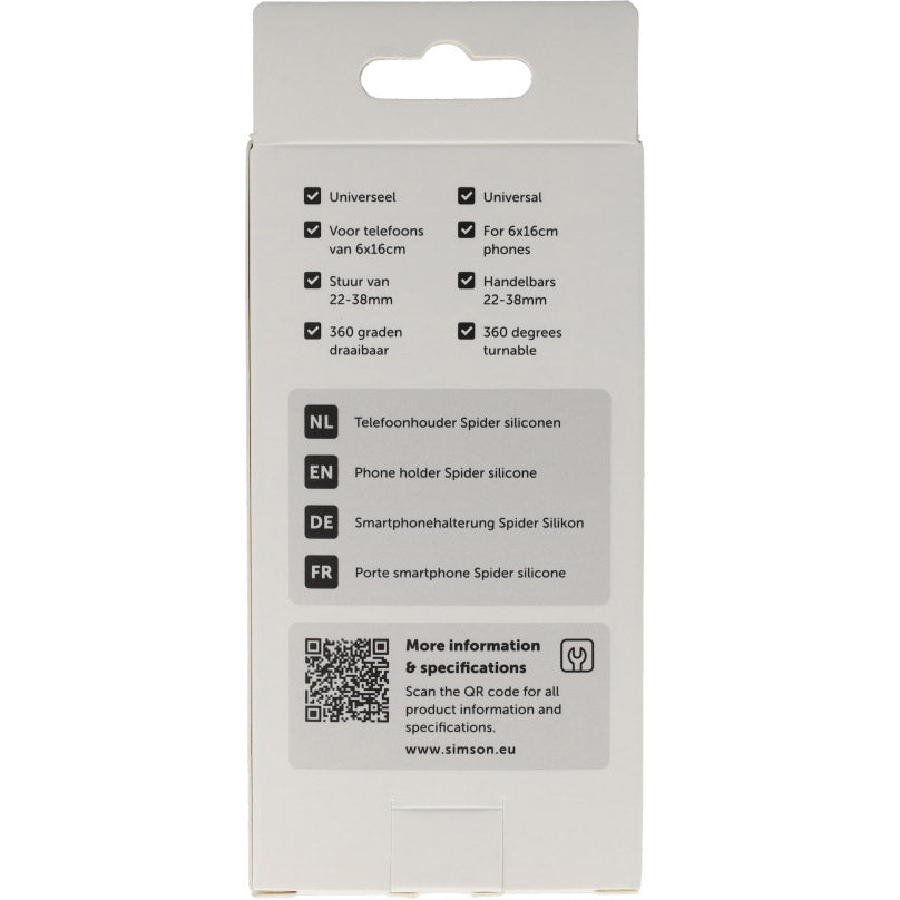 Simson universal silicone phone holder - black