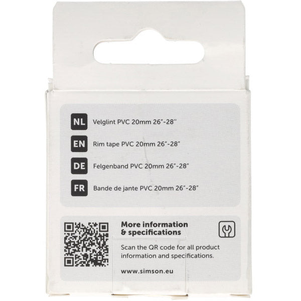 Simson rim tape 24i - 28i 20mm wide PVC