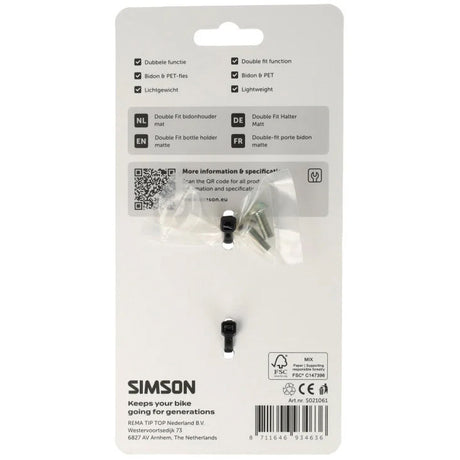Simson Bottle and Bidon Holder Double Fit Matte Black