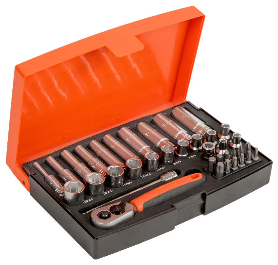 Bahco socket wrench set 1 4 long