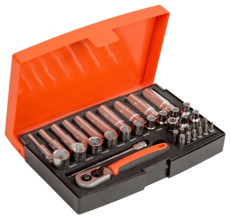Bahco socket wrench set 1 4 long