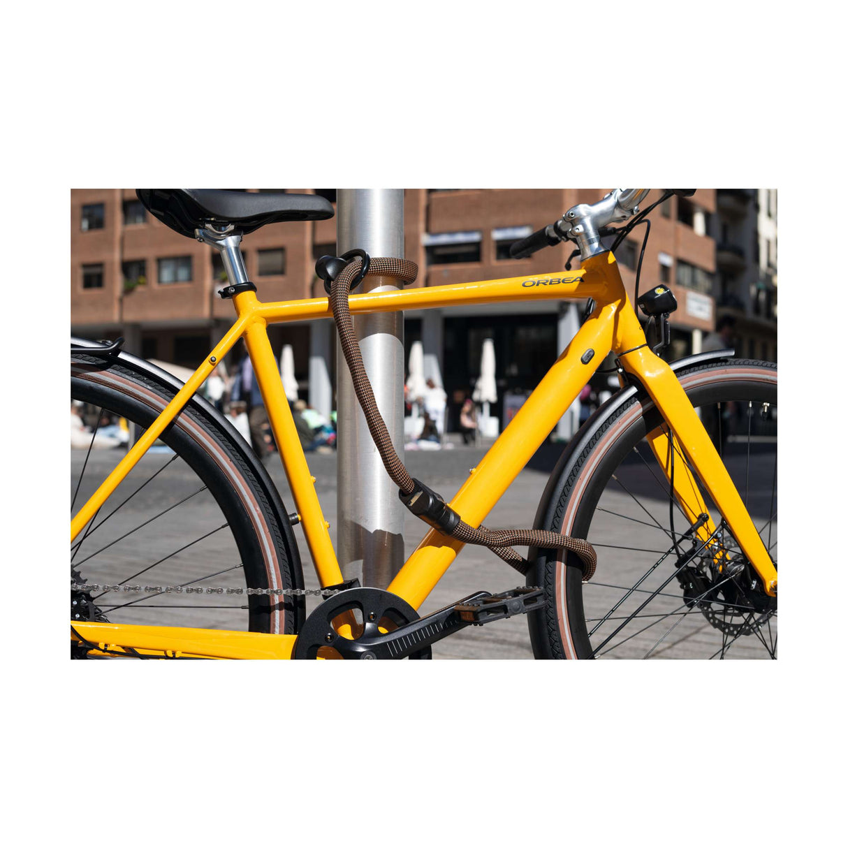 Abus bicycle lock chain lock - infinity loop 1806 - security level 6 - orange - 140 cm - suitable for electric bicycles and city bicycles