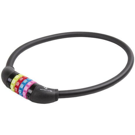 M-wave číselný kabelový zámek silikonový černý 65cm12mm
