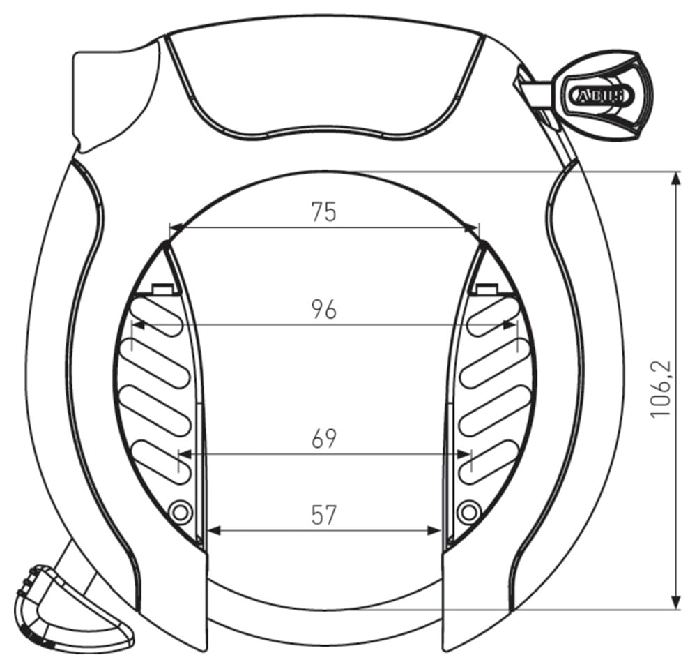 Abus Pro Shield Xplus 5955 ART2 Schwarzer Ringschloss 9 15