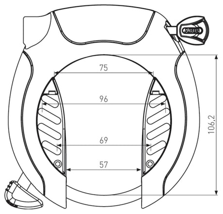 ABUS PRO SHIELD XPLUS 5955 ART2 Black Ring Lock 9 15