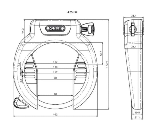 Abus pro Ampara 4750X Art2 Velo Lock, schwaarz