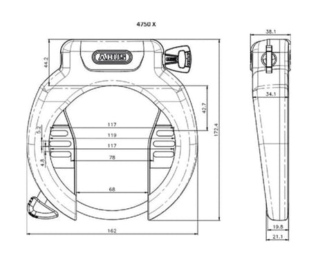 ABUS PRO AMPARO 4750X ART2 KOLESA KOLESA, ČRNA