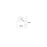 Abus messing hengelås 65 50mm gull - 7 cm