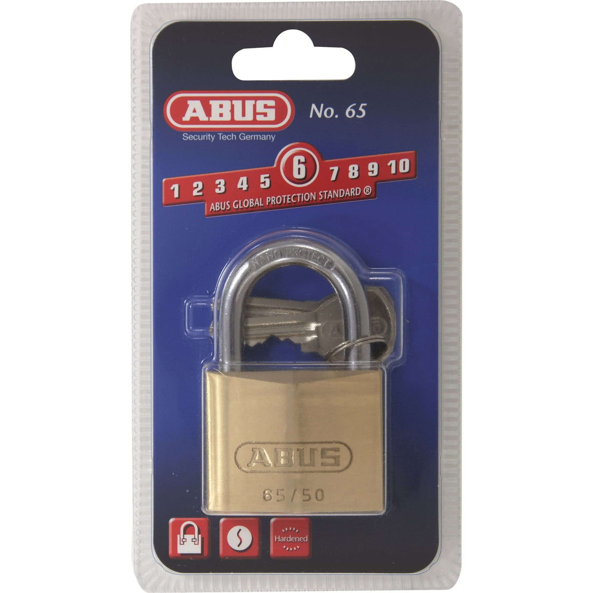 Abus de latón candado 65 50 mm de oro - 7 cm