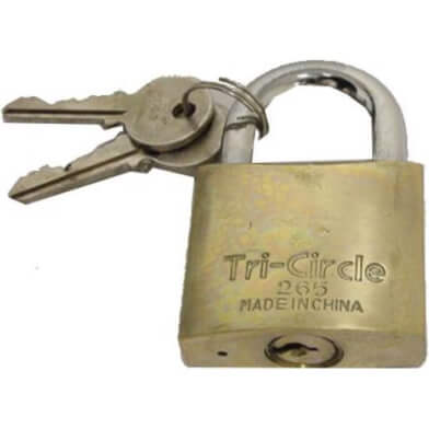 Tri-Circle Padlock 38mm Gray Key Lock