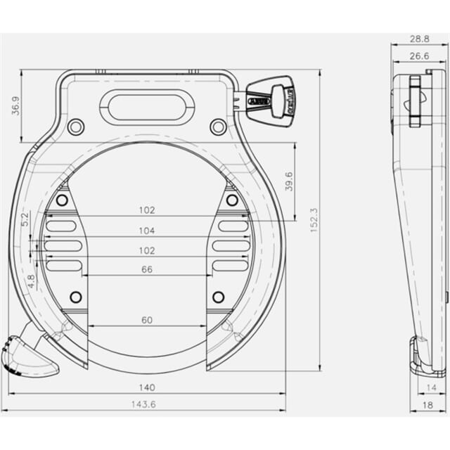 ABUS AMPARO SLOT 4650S R BLACK ART2 9 15