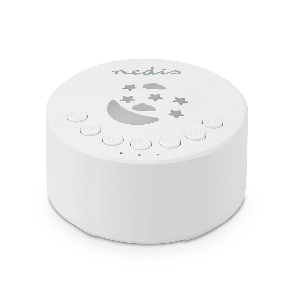 Nedis white noise machine | 18 sound options | 1 w | maximum battery life: 18 hours | dimmable light | timer switch | white - slad200wt