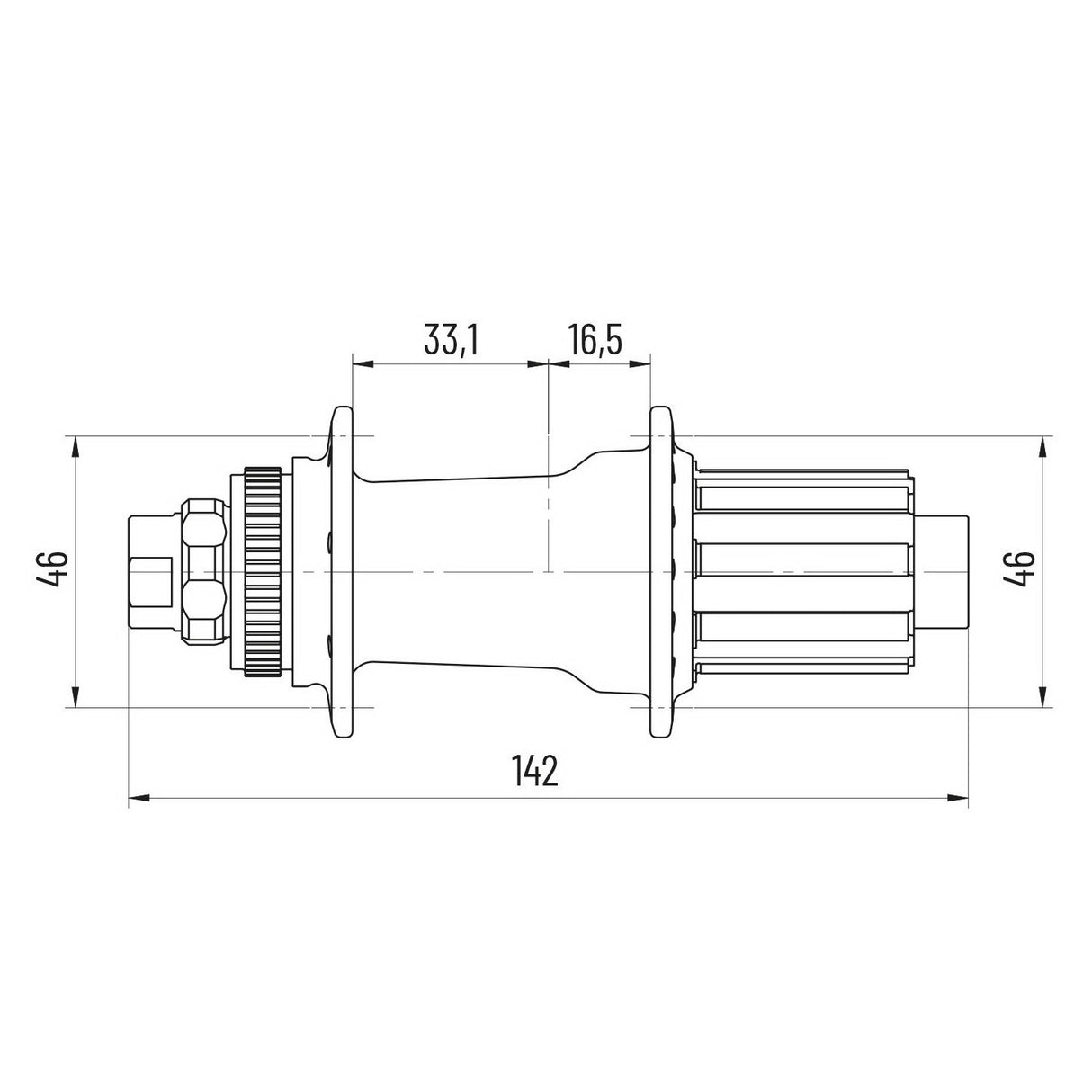 MICHE XMX ATT HUB MTB 142MM TX12 28G SHIMANO