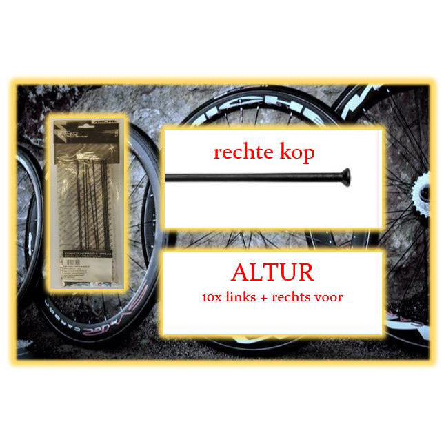 Miche spoke altur 278mm lv+rv black (10pcs)