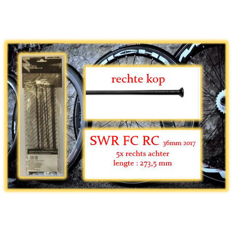 Miche spoke swr fc rc 275mm ra black (5pcs)
