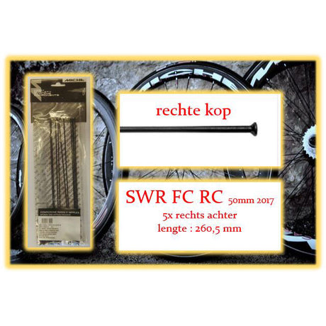 Miche spoke swr fc rc 260mm ra black (5pcs)
