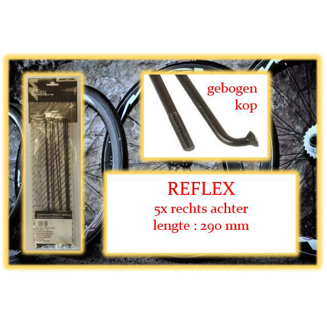 Miche spoke reflex dark 290mm ra black (5pcs)