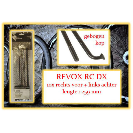 Miche spoke revox rc dx clincher 259mm rv+la black (10pcs)