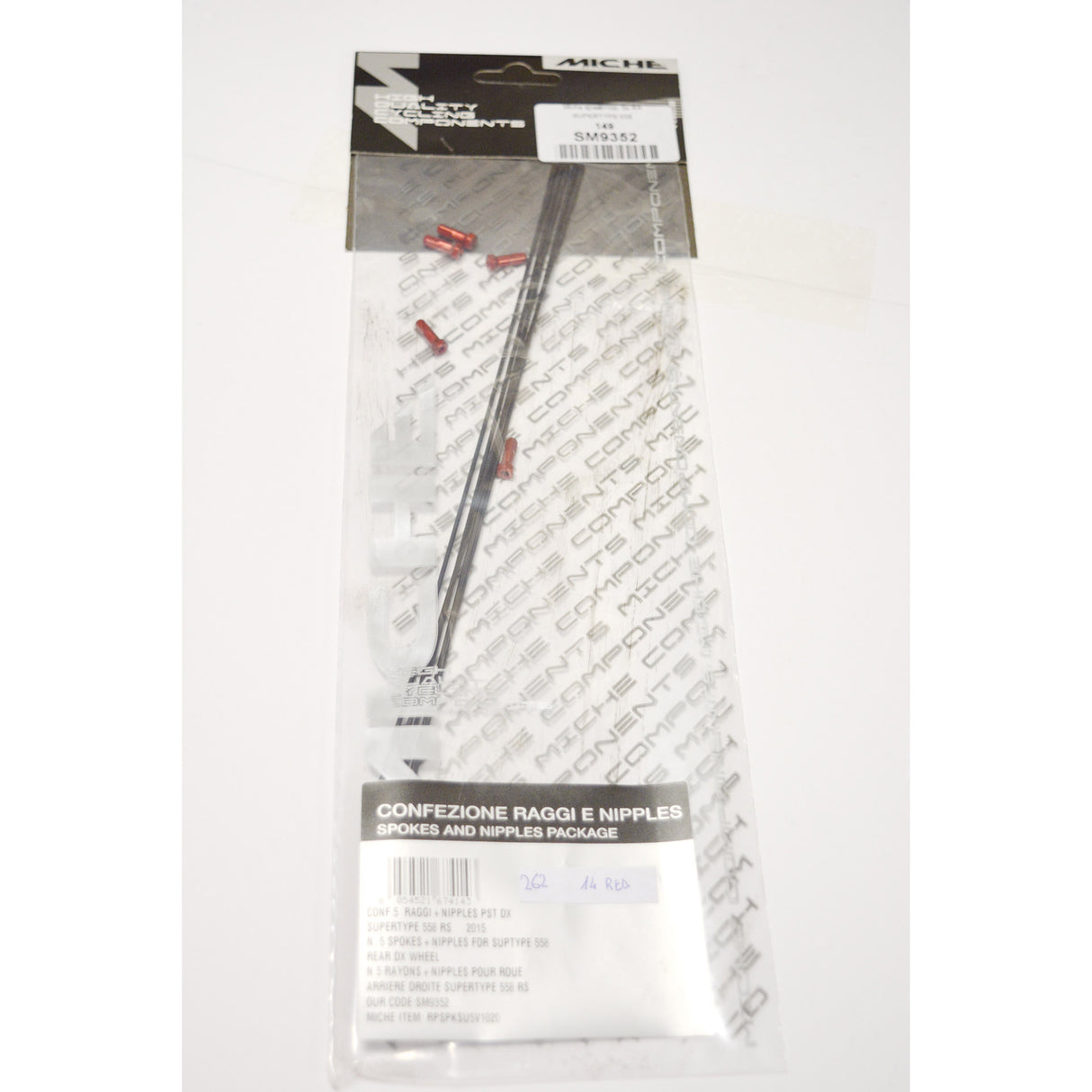 Miche spoke supertype 558 262mm thread black (5pcs)
