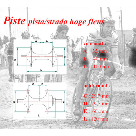 Miche Naafset Pista Strada V+A 36 g m magas FLENS flip flop ZI.