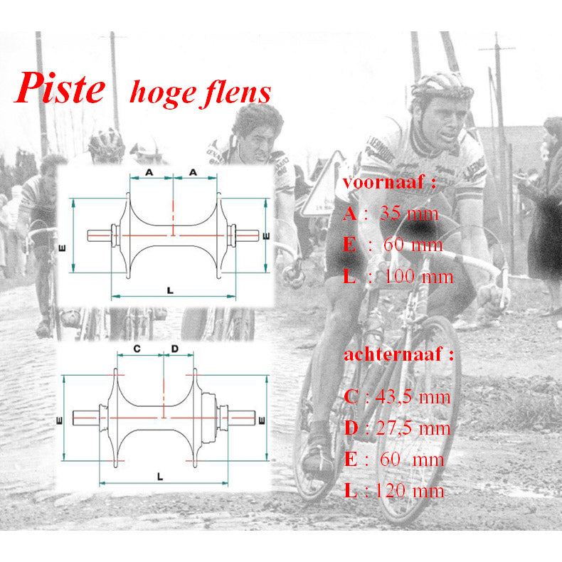 Miche Naafset Pista V+A 32G s vysokým flosem černou