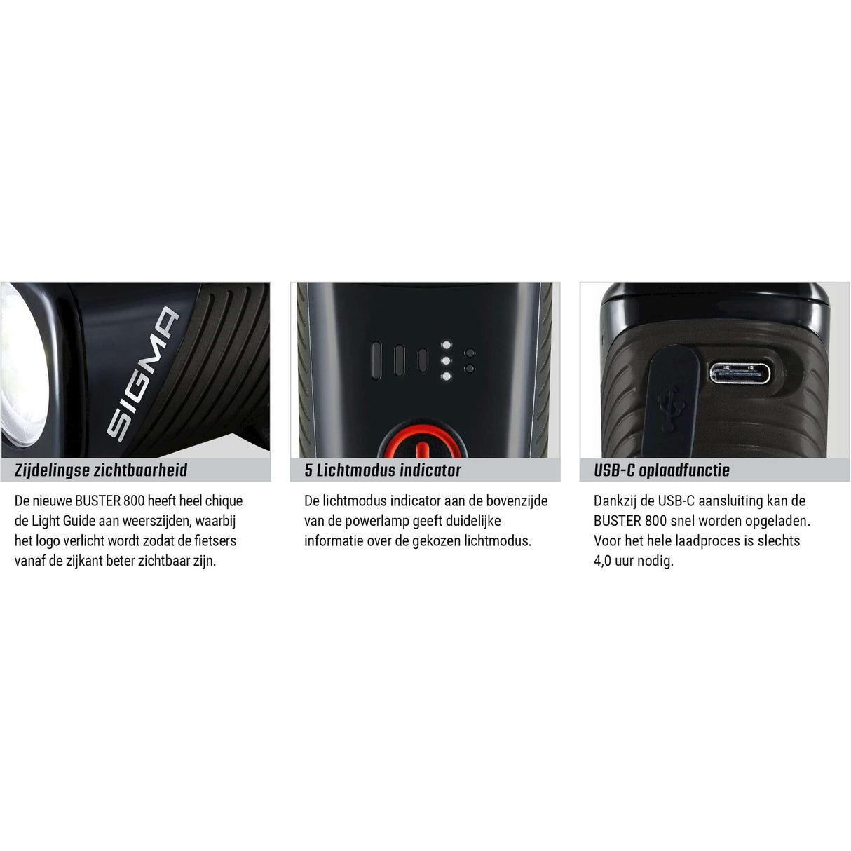 Zestaw oświetlenia Sigma Buster 800 USB + Buster RL 80 Flash USB