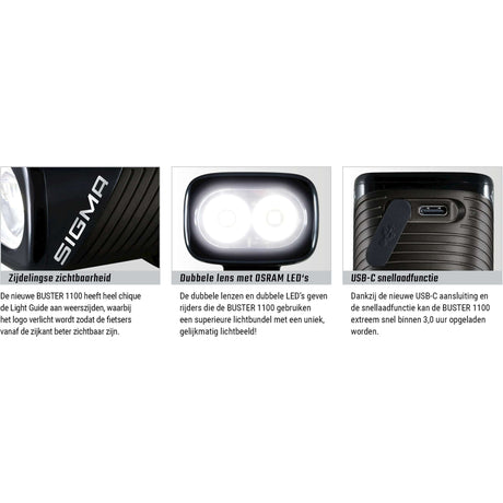 Zestaw oświetlenia Sigma Buster 1100 USB + Buster RL 150 Flash USB