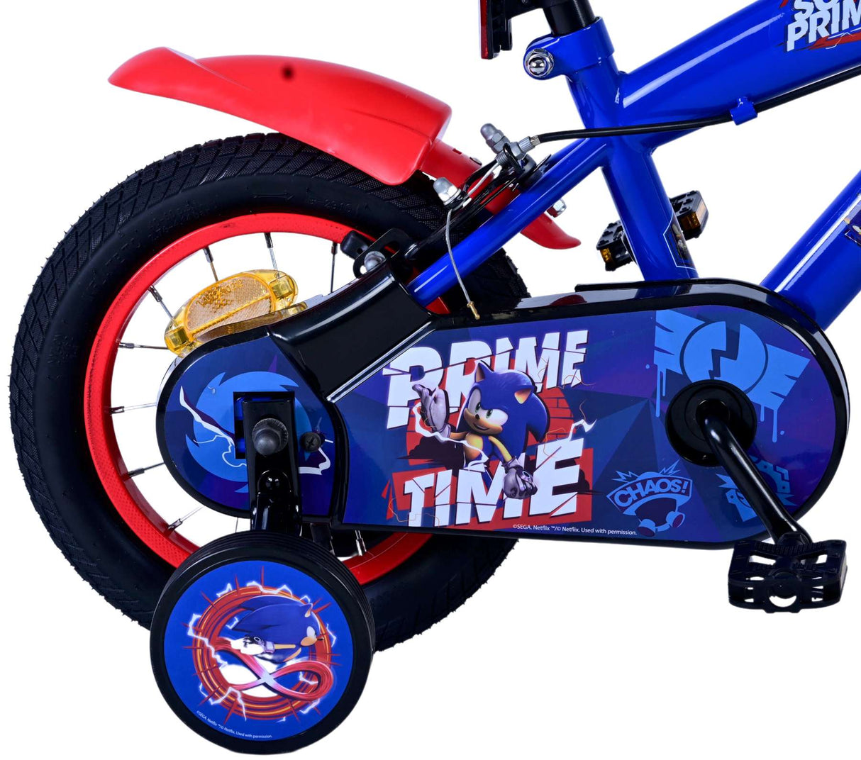 Sonic Prime Prime Children's Bike Boys 12 Zoll blau rot zwei Handbremsen