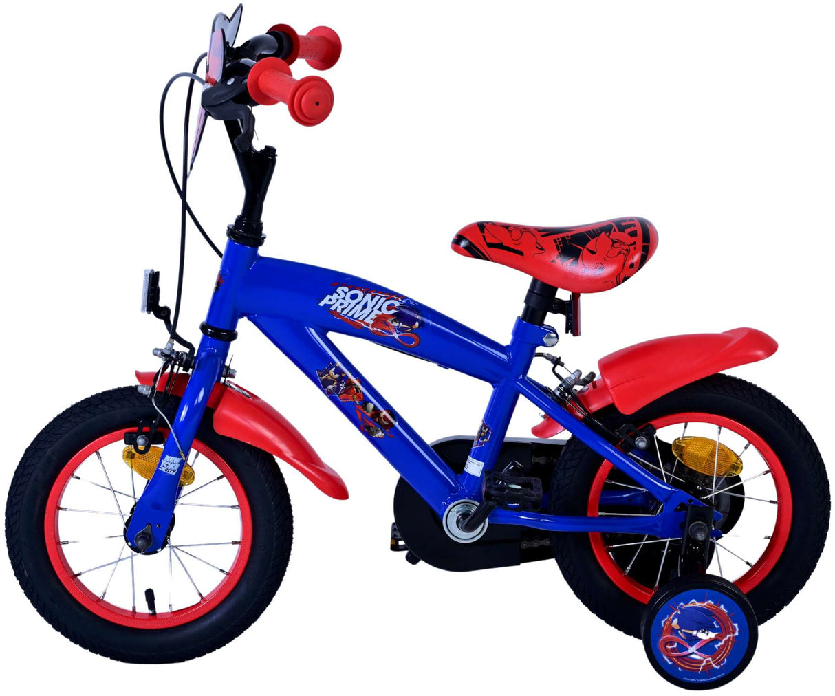 Sonic Prime Prime Children's Bike Boys 12 Zoll blau rot zwei Handbremsen