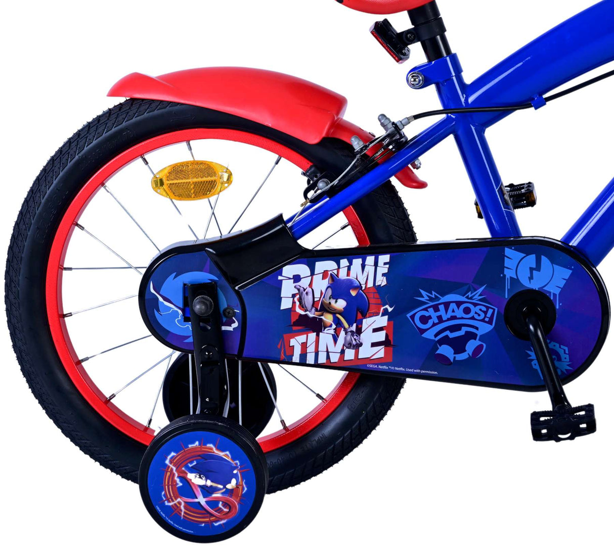 Sonic Prime Prime Children's Bike Boys 16 Zoll blau rot zwei Handbremsen