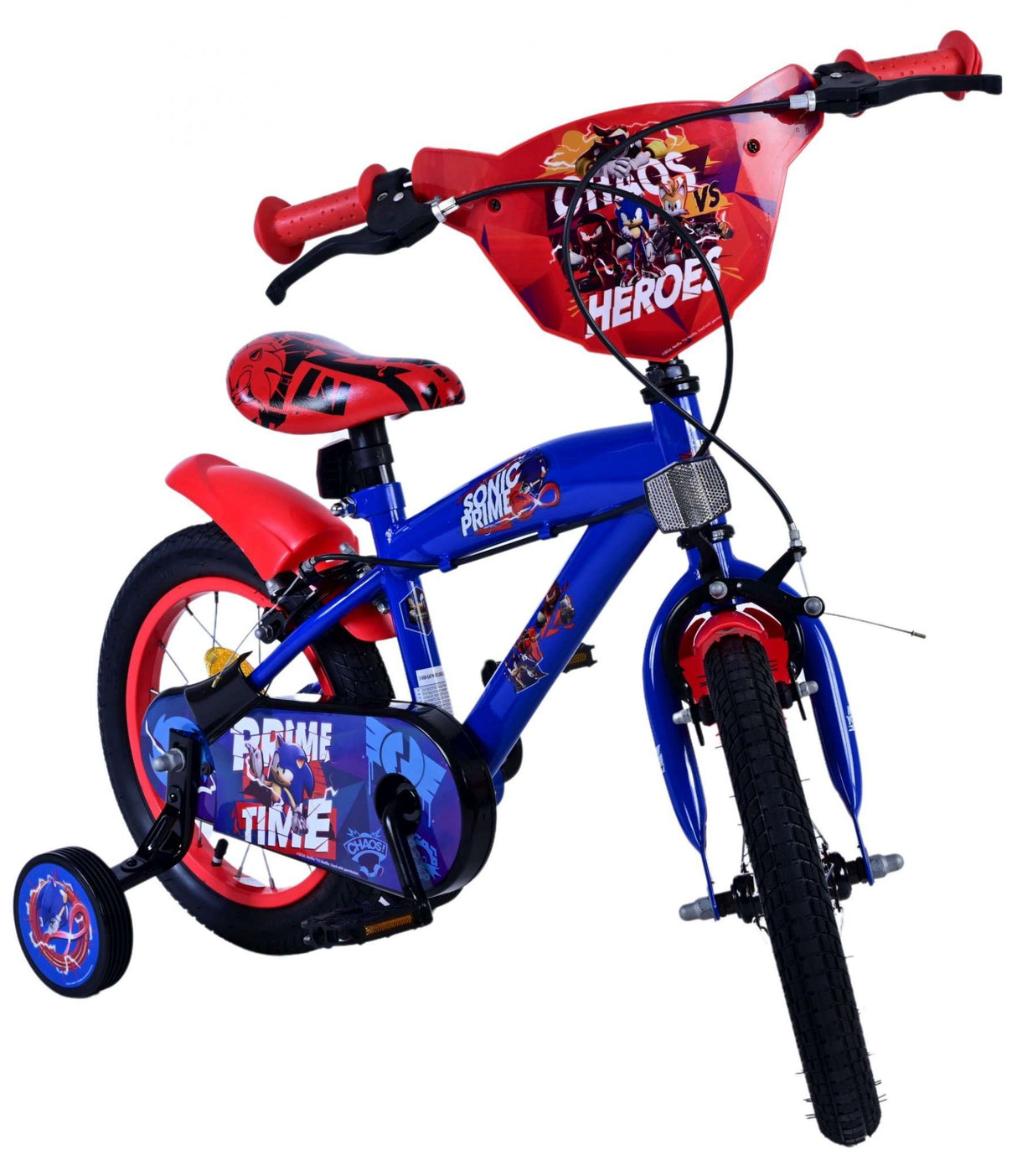 Sonic Prime Premier Prime Kanner Bike Jongen 14 Zoll bloe rout zwee Hand Bremsen