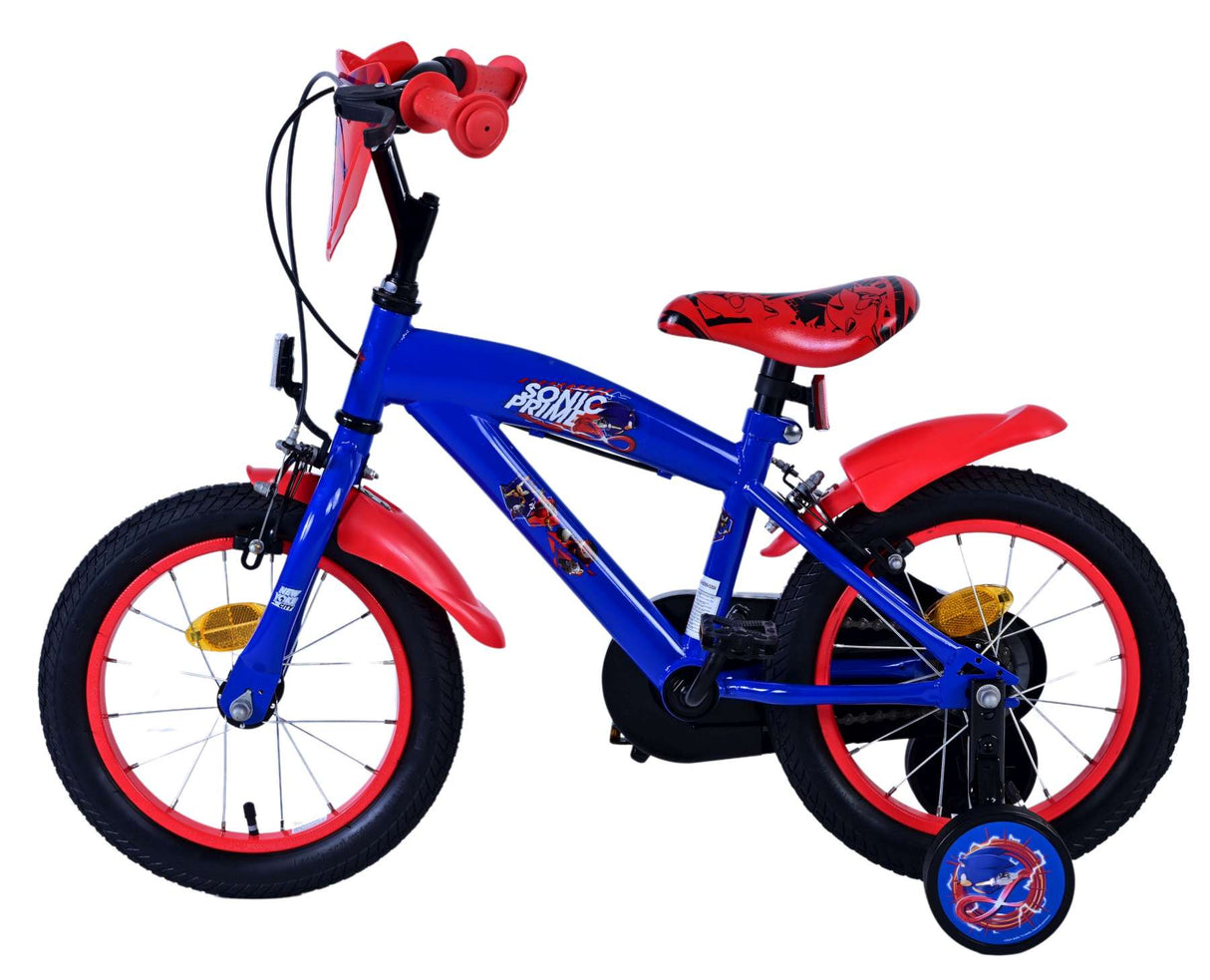 Sonic Prime Prime Children's Bike Boys 14 Zoll blau rot zwei Handbremsen