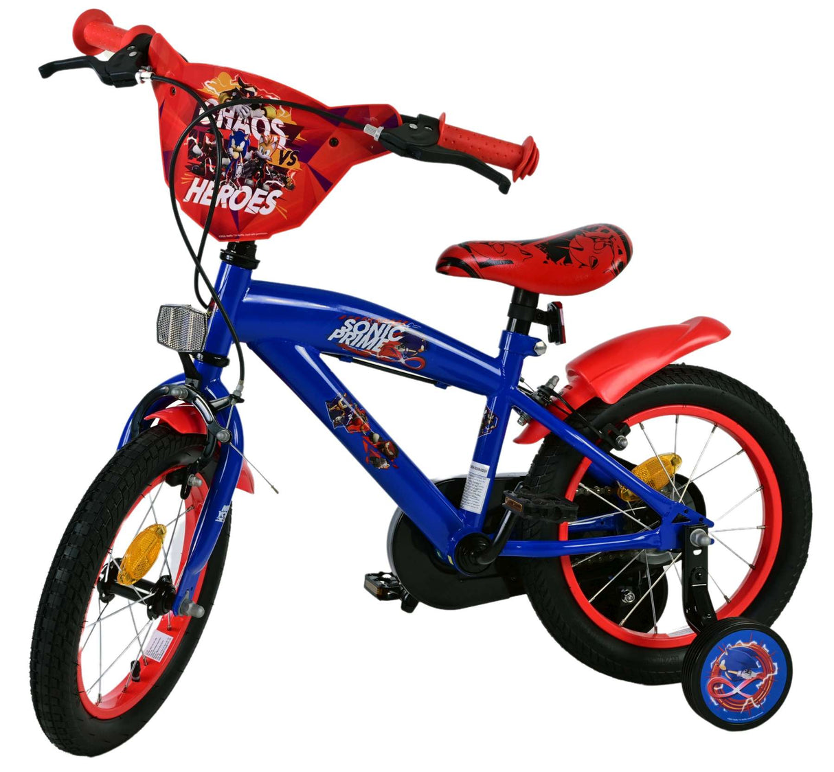 Sonic Prime Prime Children's Bike Boys 14 Zoll blau rot zwei Handbremsen