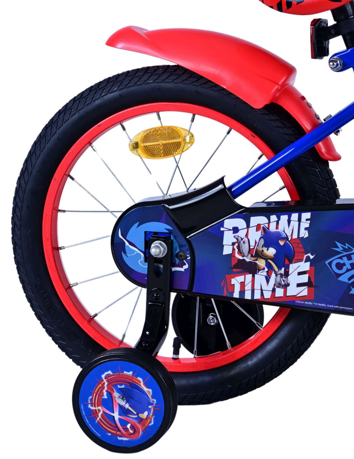 Sonic Prime Prime Child's Bike Boys 16 pouces bleu rouge